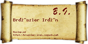Brüszler Irén névjegykártya